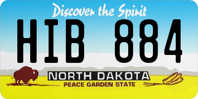ND license plate HIB884