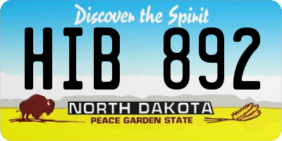 ND license plate HIB892