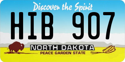 ND license plate HIB907