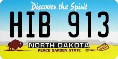 ND license plate HIB913