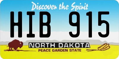 ND license plate HIB915