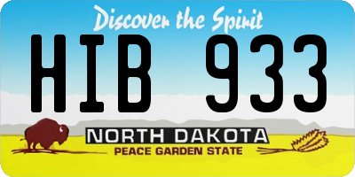 ND license plate HIB933