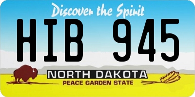 ND license plate HIB945