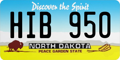 ND license plate HIB950