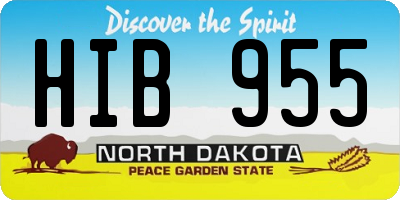 ND license plate HIB955