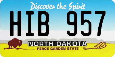 ND license plate HIB957