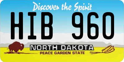 ND license plate HIB960