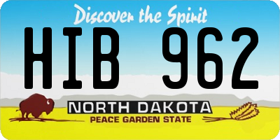 ND license plate HIB962