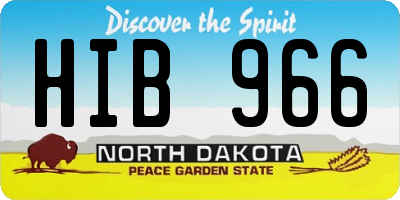 ND license plate HIB966