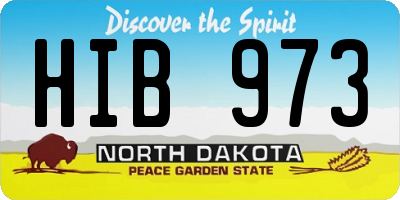ND license plate HIB973
