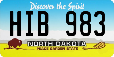 ND license plate HIB983
