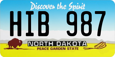 ND license plate HIB987