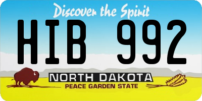 ND license plate HIB992