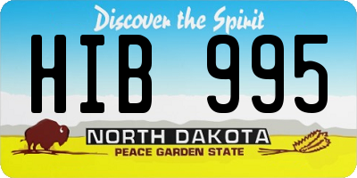 ND license plate HIB995