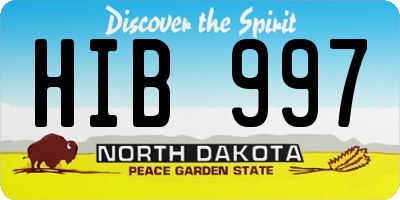 ND license plate HIB997