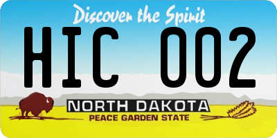 ND license plate HIC002