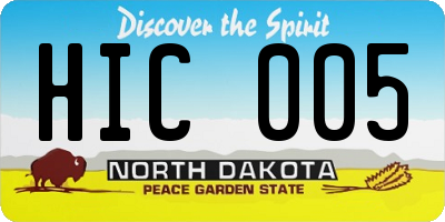 ND license plate HIC005