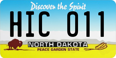 ND license plate HIC011