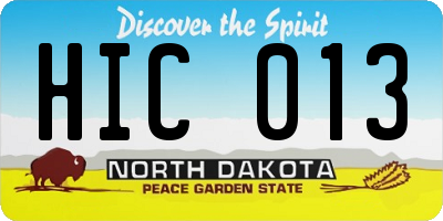 ND license plate HIC013