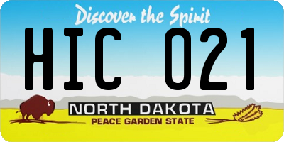 ND license plate HIC021
