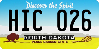 ND license plate HIC026