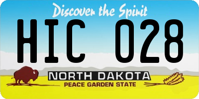ND license plate HIC028