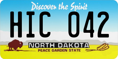 ND license plate HIC042