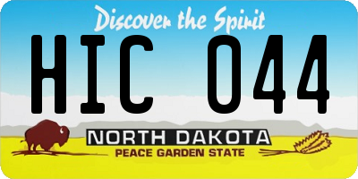 ND license plate HIC044