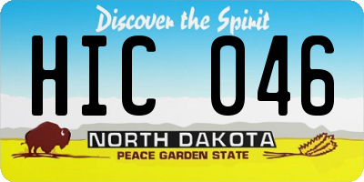 ND license plate HIC046