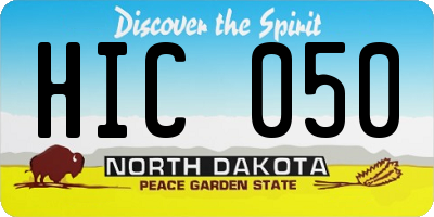 ND license plate HIC050