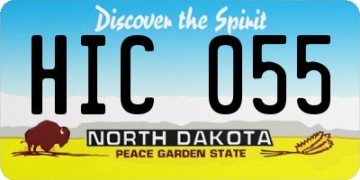 ND license plate HIC055