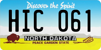 ND license plate HIC061