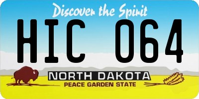 ND license plate HIC064