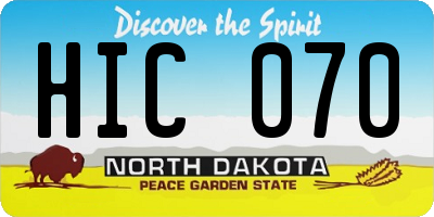 ND license plate HIC070
