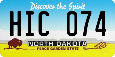 ND license plate HIC074