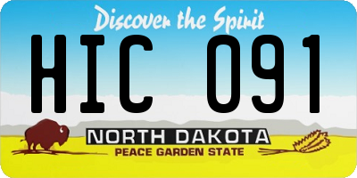 ND license plate HIC091
