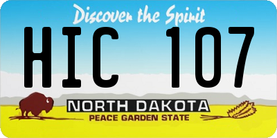 ND license plate HIC107