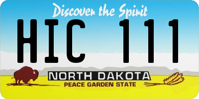 ND license plate HIC111