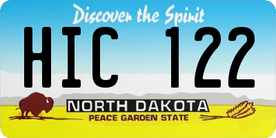 ND license plate HIC122