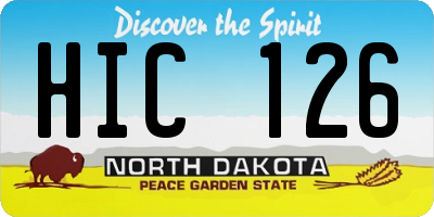 ND license plate HIC126