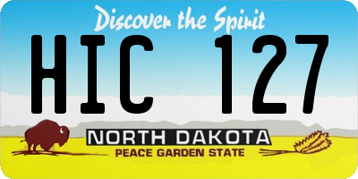 ND license plate HIC127