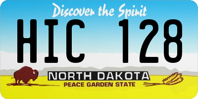 ND license plate HIC128