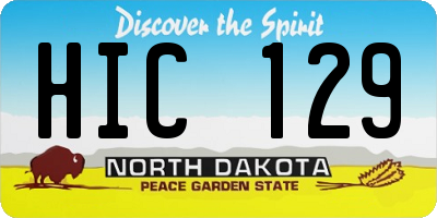 ND license plate HIC129