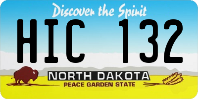 ND license plate HIC132