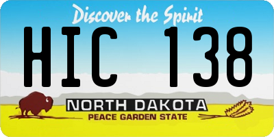ND license plate HIC138