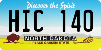 ND license plate HIC140
