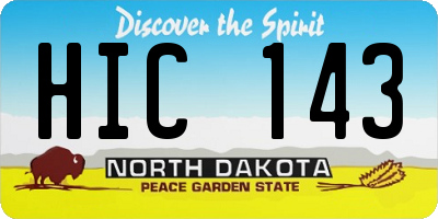 ND license plate HIC143