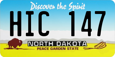 ND license plate HIC147