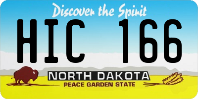 ND license plate HIC166