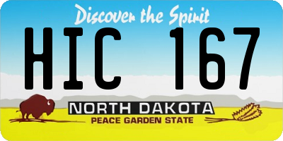 ND license plate HIC167